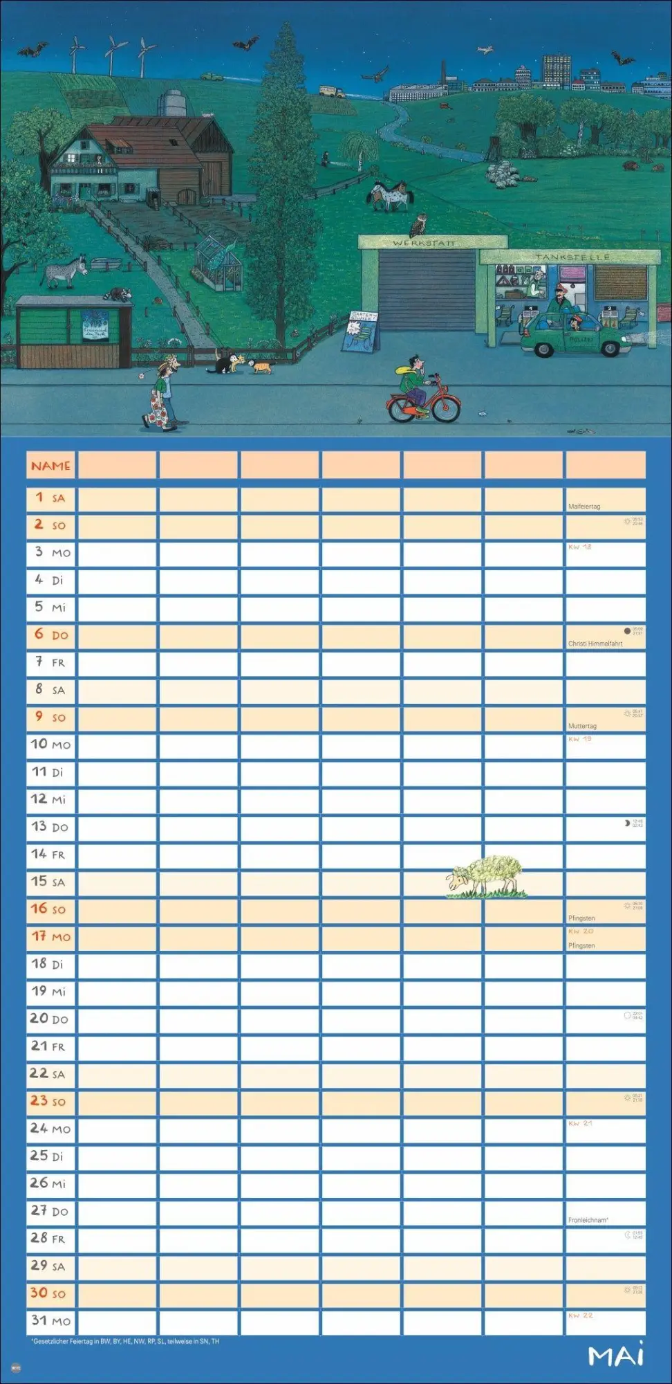 Bild: 9783756418145 | R.S. Berner Wimmlingen Mega-Familienplaner 2027 | Berner | Kalender
