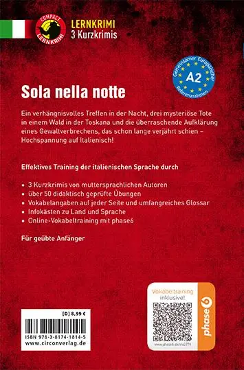 Rückseite: 9783817418145 | Sola nella notte | Italienisch A2 | Alessandra Felici Puccetti (u. a.)