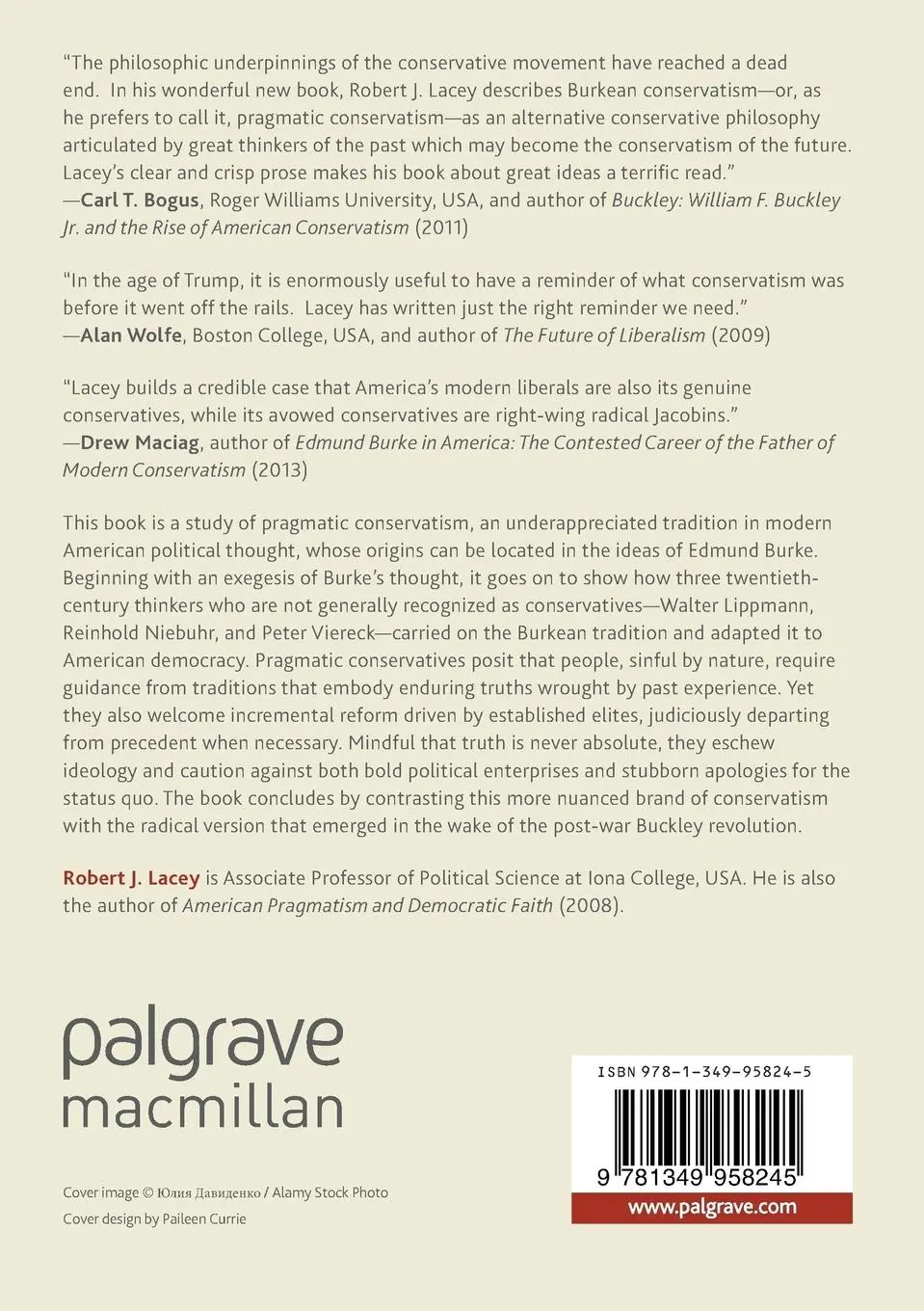 Rückseite: 9781349958245 | Pragmatic Conservatism | Edmund Burke and His American Heirs | Lacey