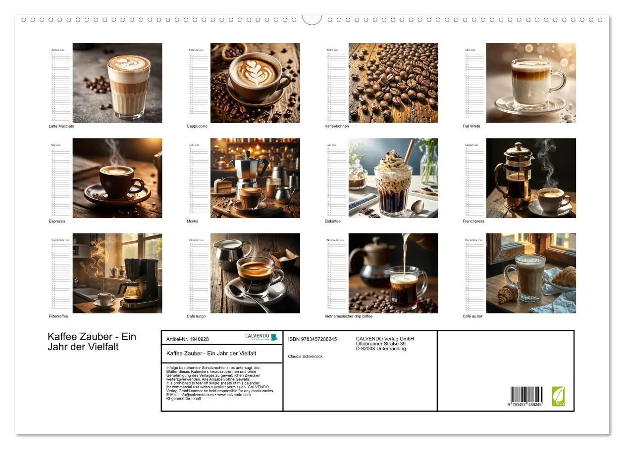 Bild: 9783457288245 | Kaffee Zauber - Ein Jahr der Vielfalt (Wandkalender 2026 DIN A2...