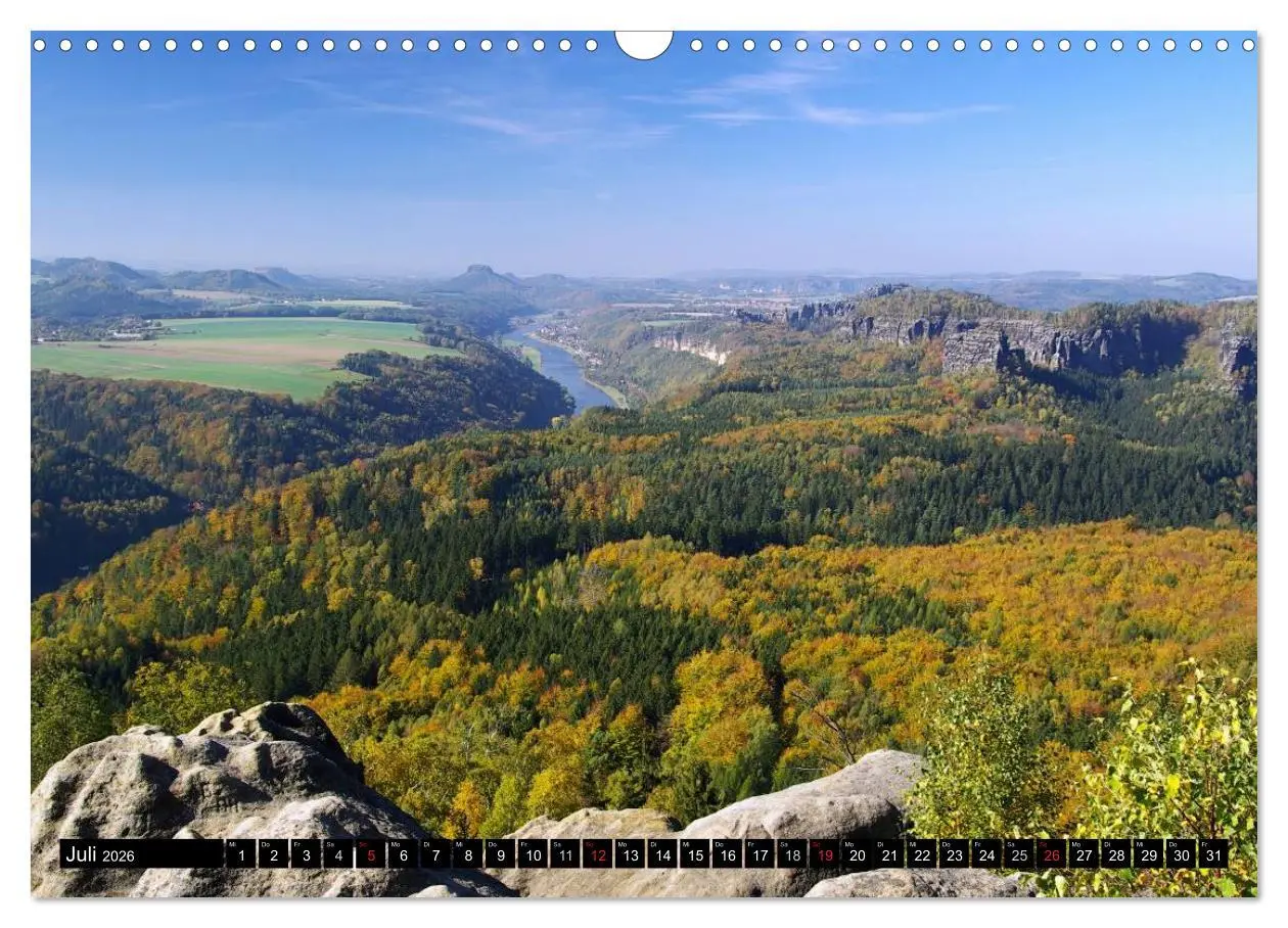 Bild: 9783516138245 | Elbsandsteingebirge (Wandkalender 2026 DIN A3 quer), CALVENDO...