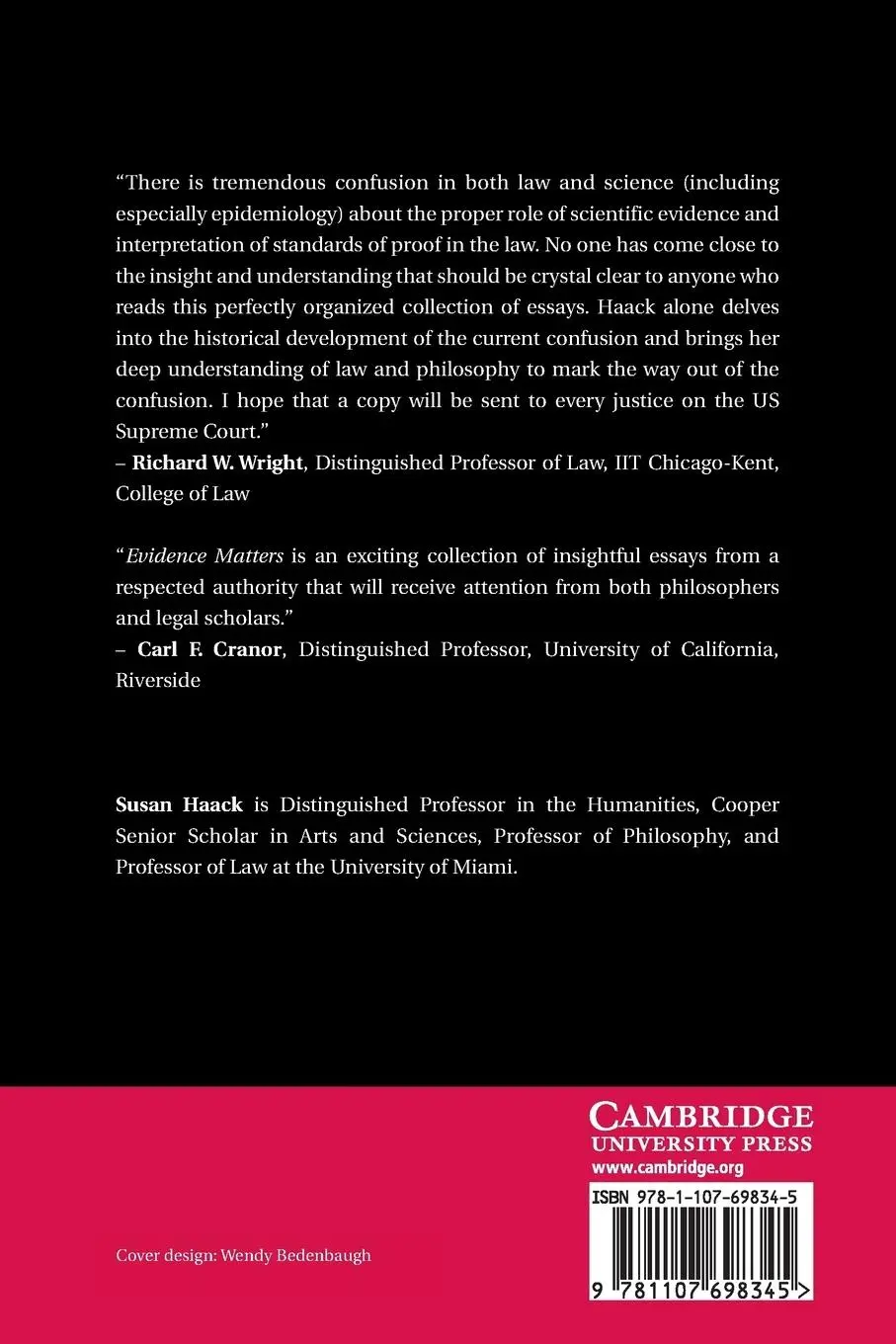 Rückseite: 9781107698345 | Evidence Matters | Susan Haack | Taschenbuch | Englisch | 2015