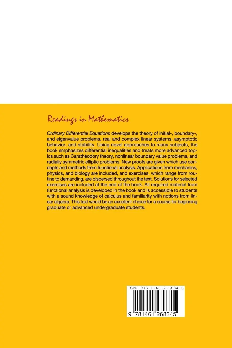 Rückseite: 9781461268345 | Ordinary Differential Equations | Wolfgang Walter | Taschenbuch | xi