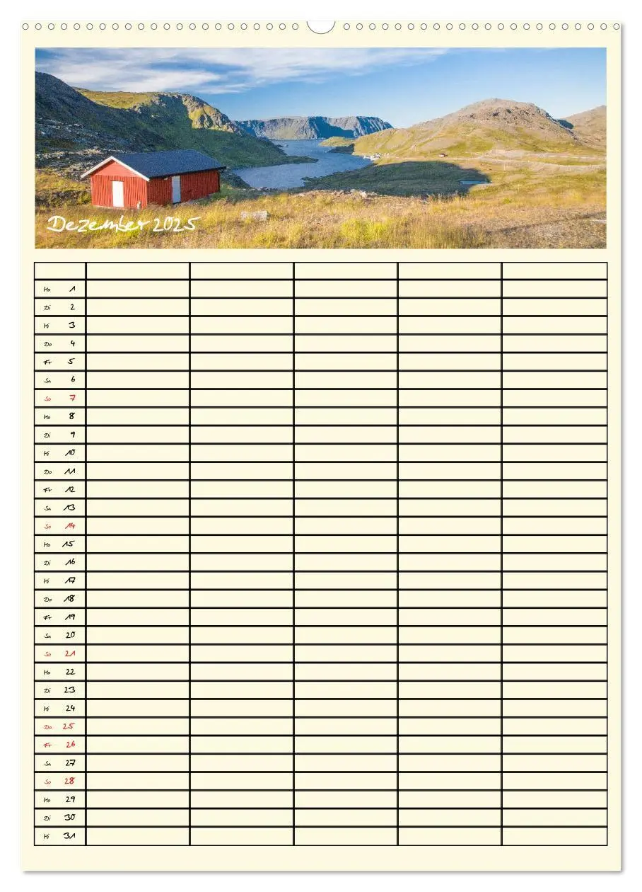 Bild: 9783457038345 | Urlaubsparadiese - Familienplaner (Wandkalender 2025 DIN A2 hoch),...