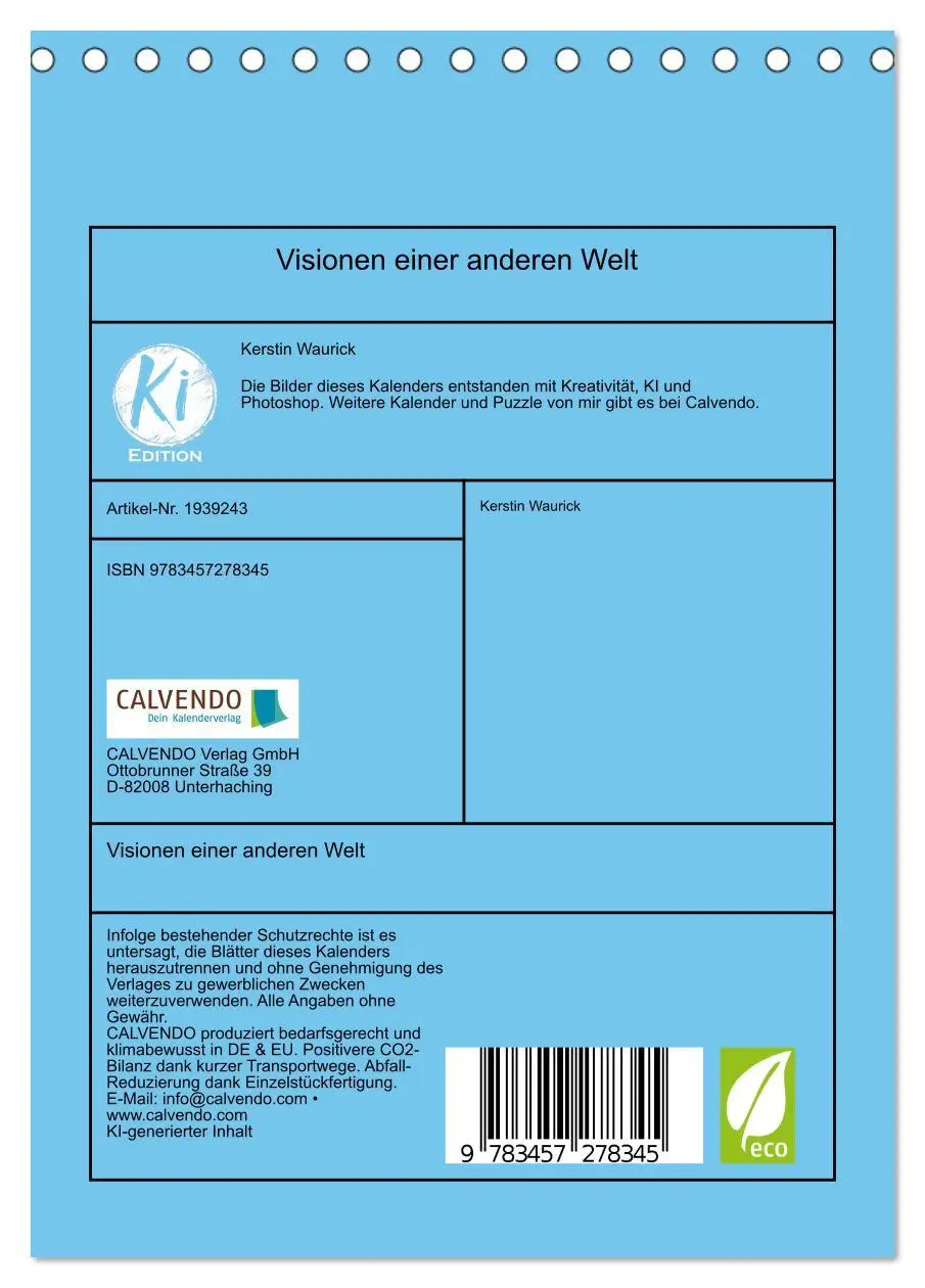 Bild: 9783457278345 | Visionen einer anderen Welt (Tischkalender 2026 DIN A5 hoch),...