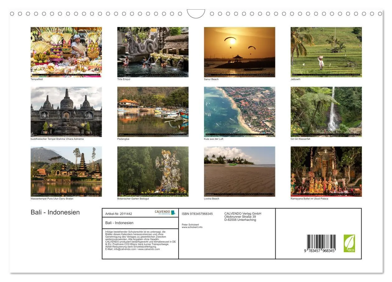 Bild: 9783457968345 | Bali - Indonesien (Wandkalender 2026 DIN A3 quer), CALVENDO...