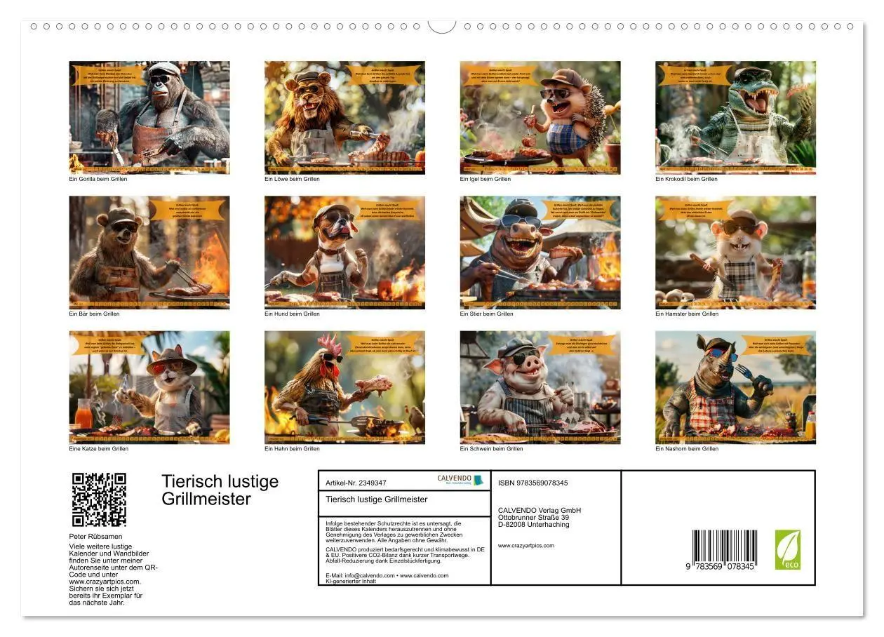 Bild: 9783569078345 | Tierisch lustige Grillmeister (hochwertiger Premium Wandkalender...