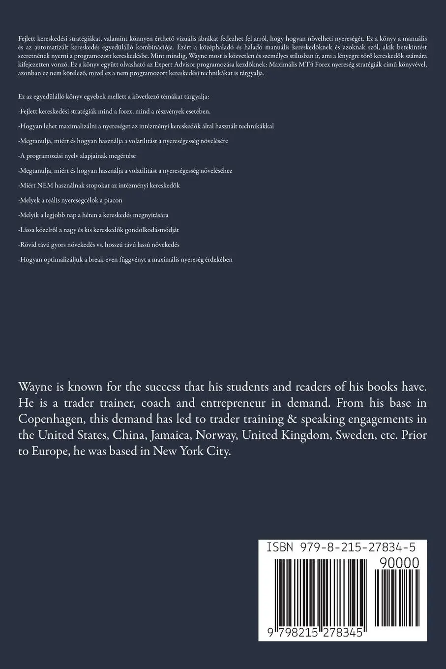 Rückseite: 9798215278345 | Szakért¿ Tanácsadói és Forex Kereskedési Stratégiák | Wayne Walker