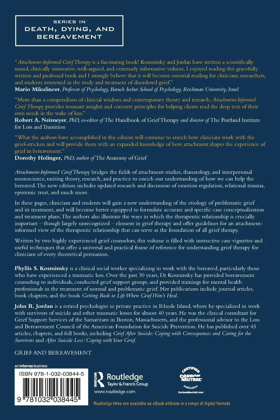 Rückseite: 9781032038445 | Attachment-Informed Grief Therapy | Phyllis S. Kosminsky (u. a.)