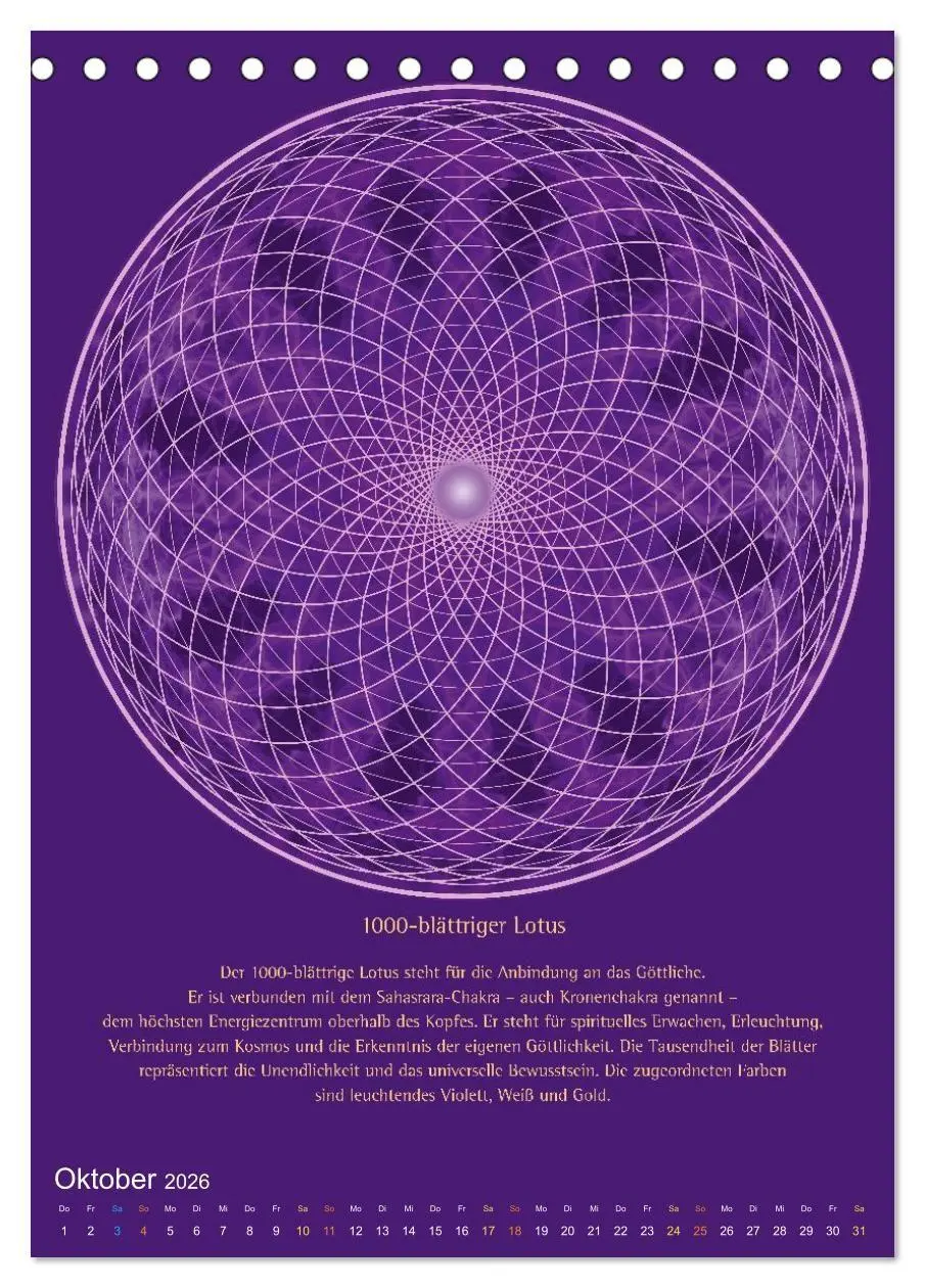 Bild: 9783516738445 | Heilige Geometrie und Bilder der Neuen Zeit (Tischkalender 2026 DIN...