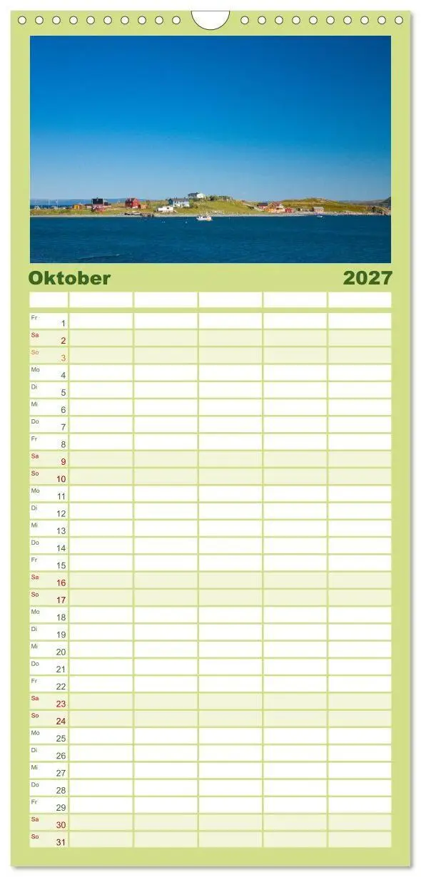 Bild: 9783594338445 | Familienplaner 2027 - Norwegen mit 5 Spalten (Wandkalender, 21 x 45...