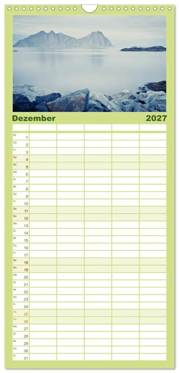Bild: 9783594338445 | Familienplaner 2027 - Norwegen mit 5 Spalten (Wandkalender, 21 x 45...