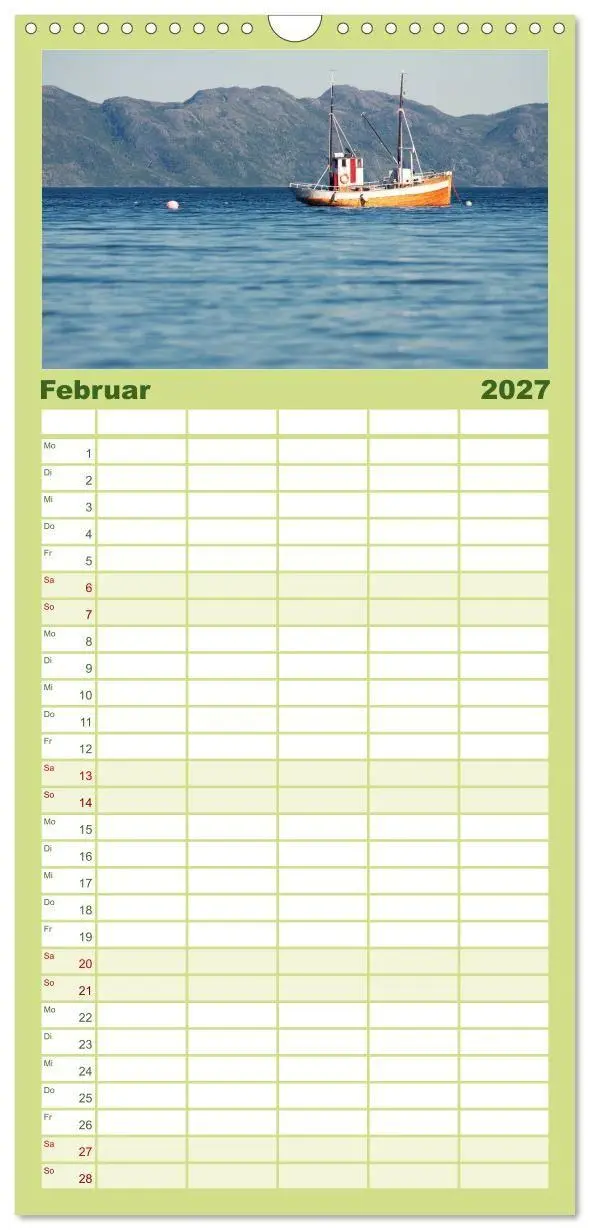Bild: 9783594338445 | Familienplaner 2027 - Norwegen mit 5 Spalten (Wandkalender, 21 x 45...