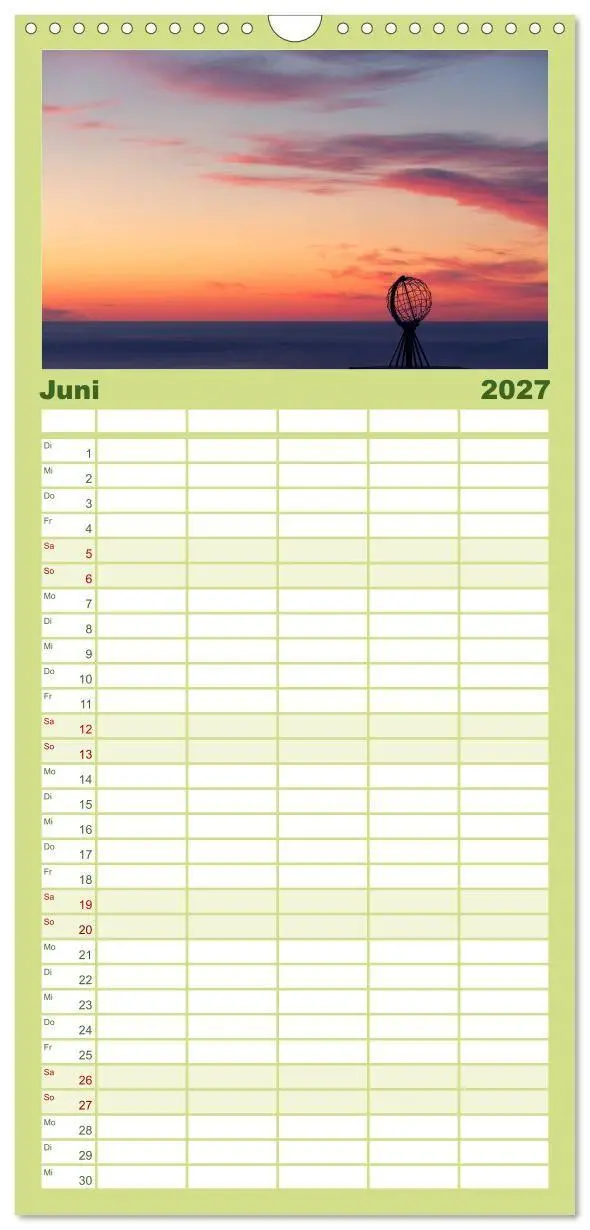 Bild: 9783594338445 | Familienplaner 2027 - Norwegen mit 5 Spalten (Wandkalender, 21 x 45...