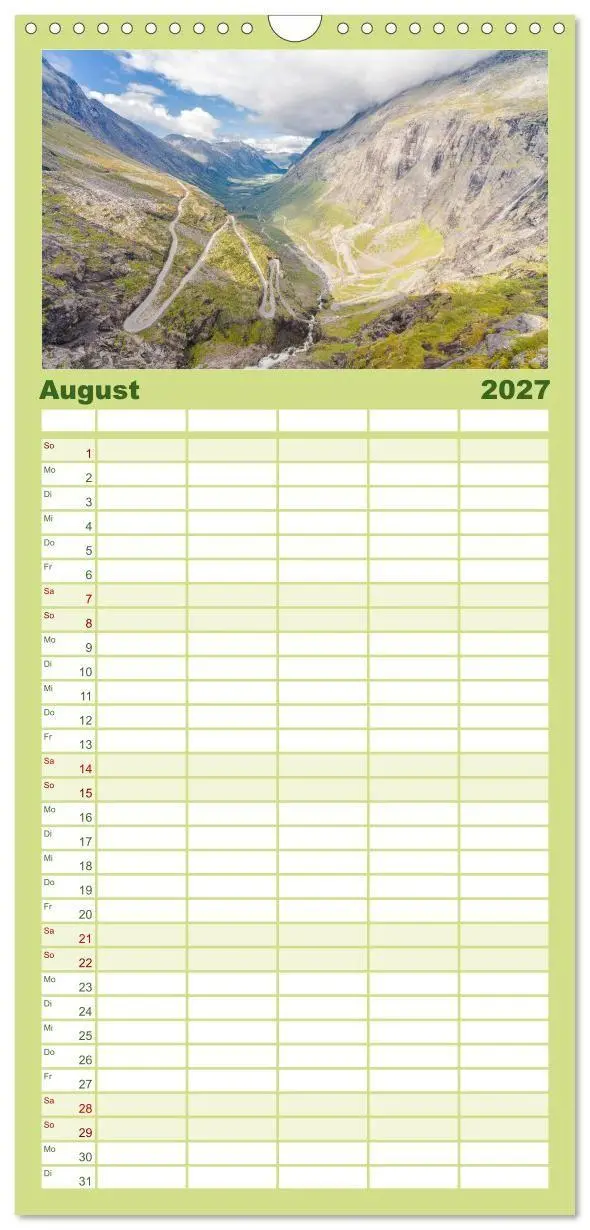 Bild: 9783594338445 | Familienplaner 2027 - Norwegen mit 5 Spalten (Wandkalender, 21 x 45...