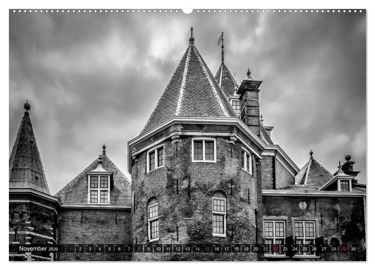 Bild: 9783516038545 | AMSTERDAM Stadtherz in Monochrom (Wandkalender 2026 DIN A2 quer),...