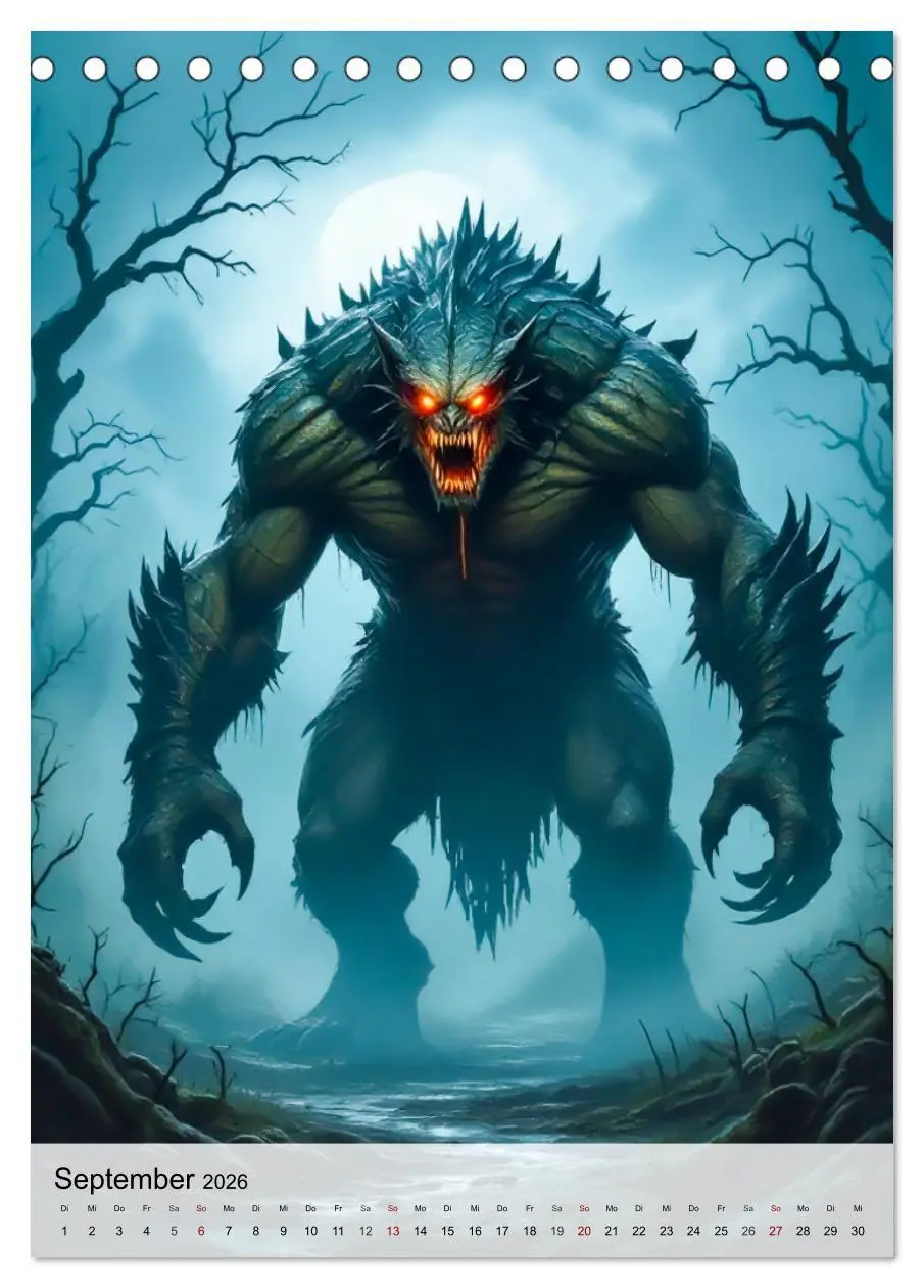 Bild: 9783516658545 | Monster der Literaturgeschichte (Tischkalender 2026 DIN A5 hoch),...