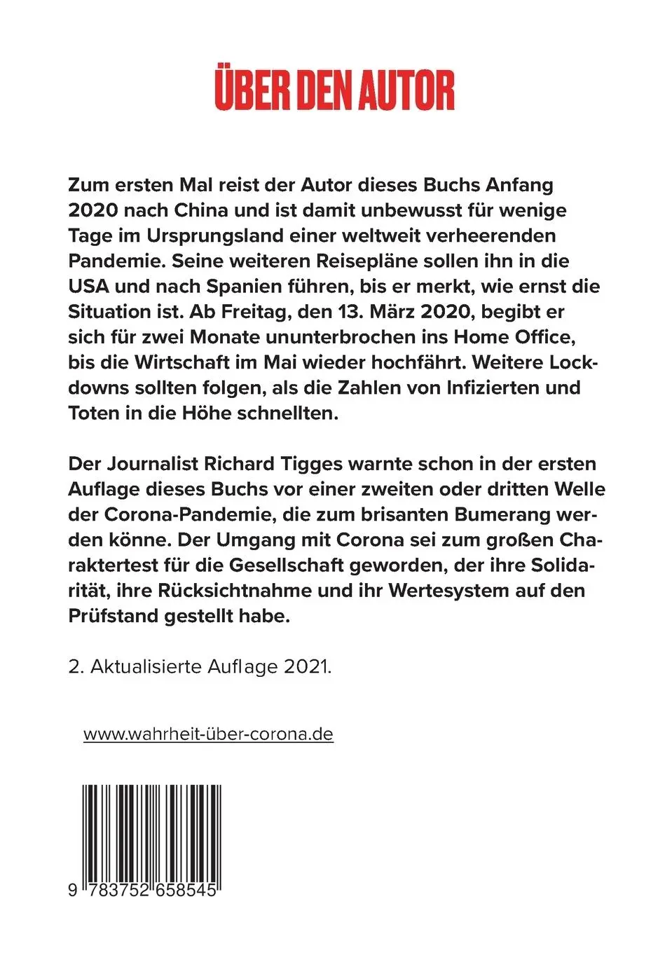 Rückseite: 9783752658545 | Wahrheit über Corona | Charaktertest für die Gesellschaft | Tigges