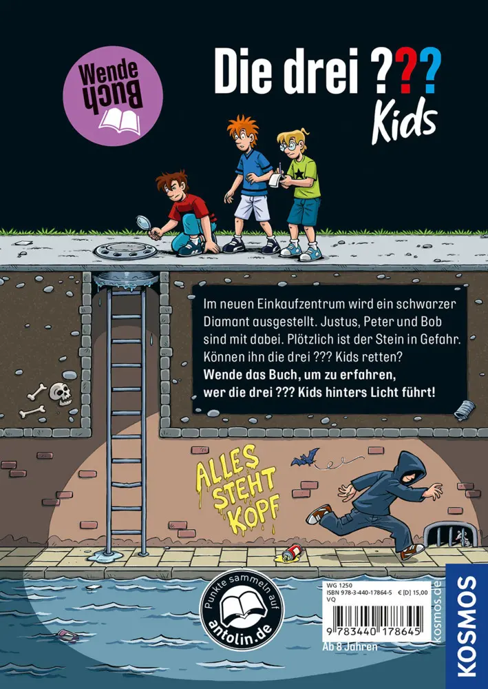 Rückseite: 9783440178645 | Die drei ??? Kids Der schwarze Diamant | Wendebuch | Boris Pfeiffer