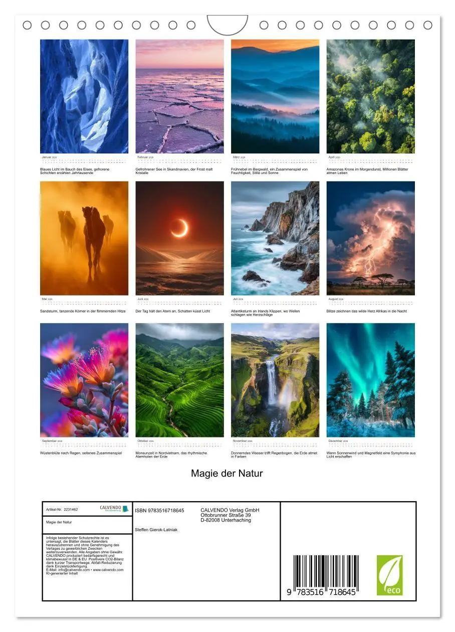 Bild: 9783516718645 | Magie der Natur (Wandkalender 2026 DIN A4 hoch), CALVENDO...