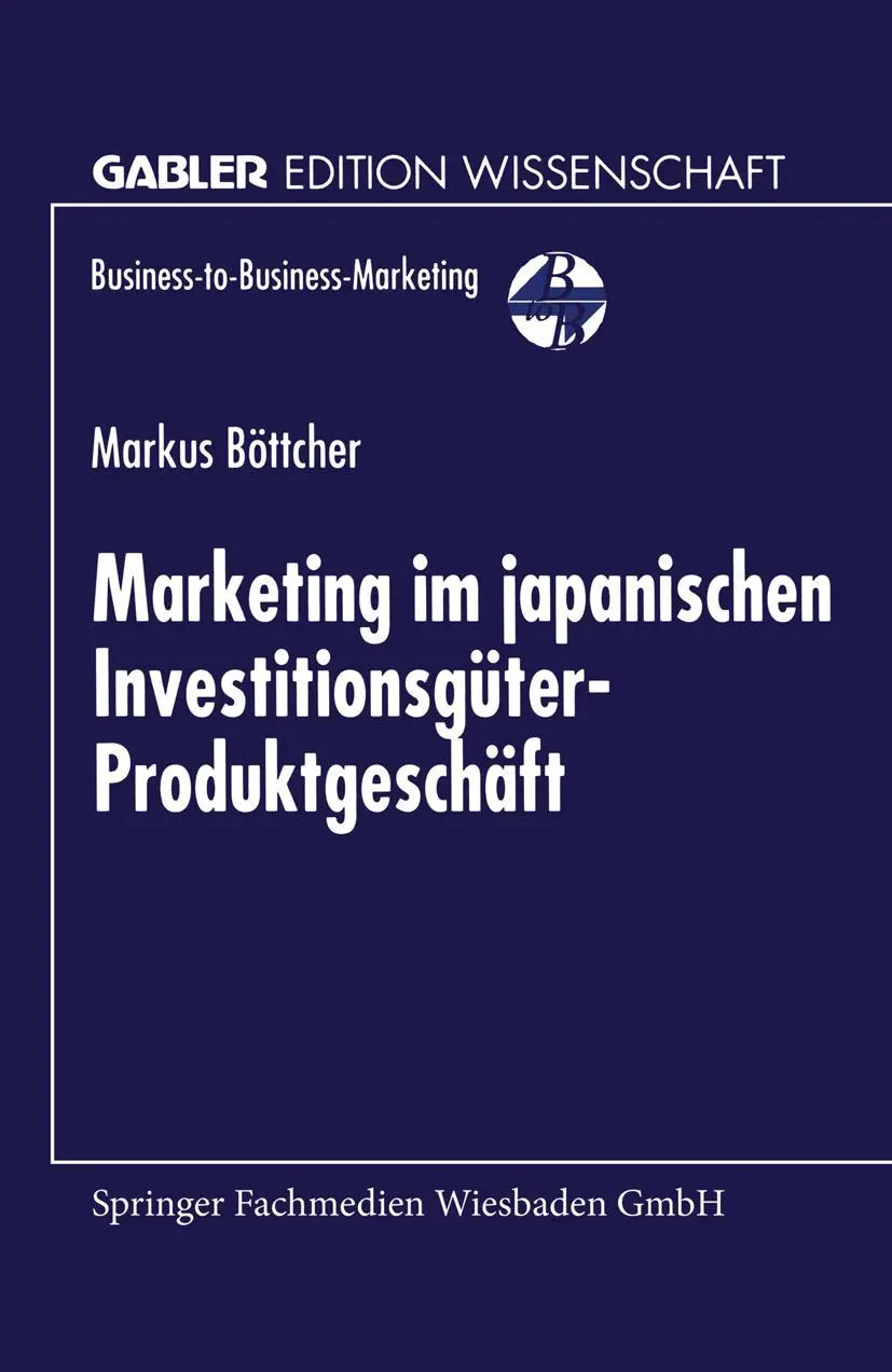 Cover: 9783824468645 | Marketing im japanischen Investitionsgüter-Produktgeschäft | Böttcher