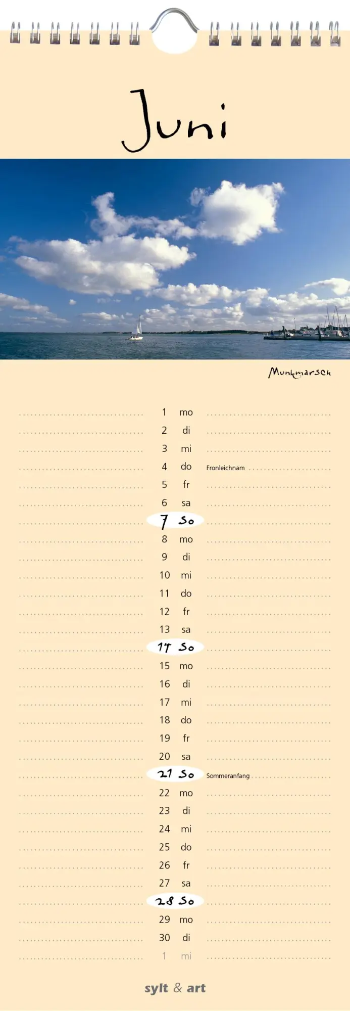 Bild: 9783944498645 | Sylt-die Insel 2026 Streifenkalender | Gernot Westendorf | Kalender