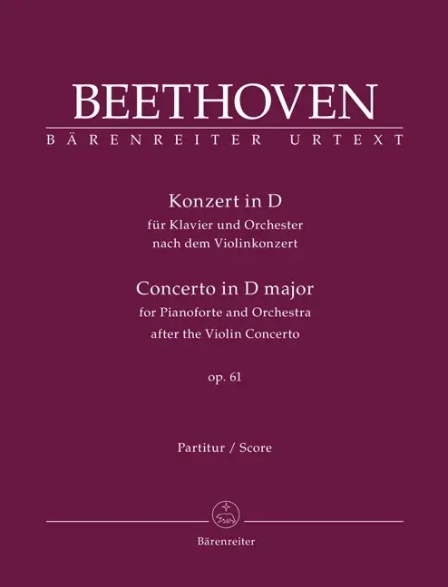 Cover: 9790006538645 | Konzert für Klavier und Orchester D-Dur op. 61 | Ludwig van Beethoven