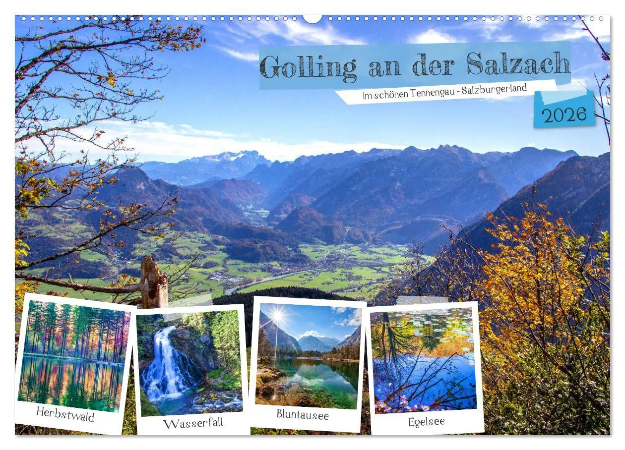 Cover: 9783457548745 | Golling an der Salzach (Wandkalender 2026 DIN A2 quer), CALVENDO...