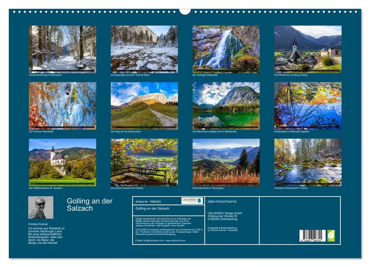 Bild: 9783457548745 | Golling an der Salzach (Wandkalender 2026 DIN A2 quer), CALVENDO...