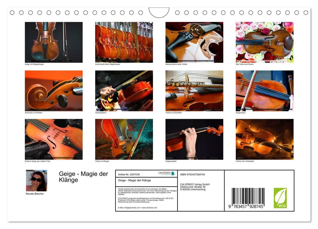 Bild: 9783457928745 | Geige - Magie der Klänge (Wandkalender 2026 DIN A4 quer), CALVENDO...