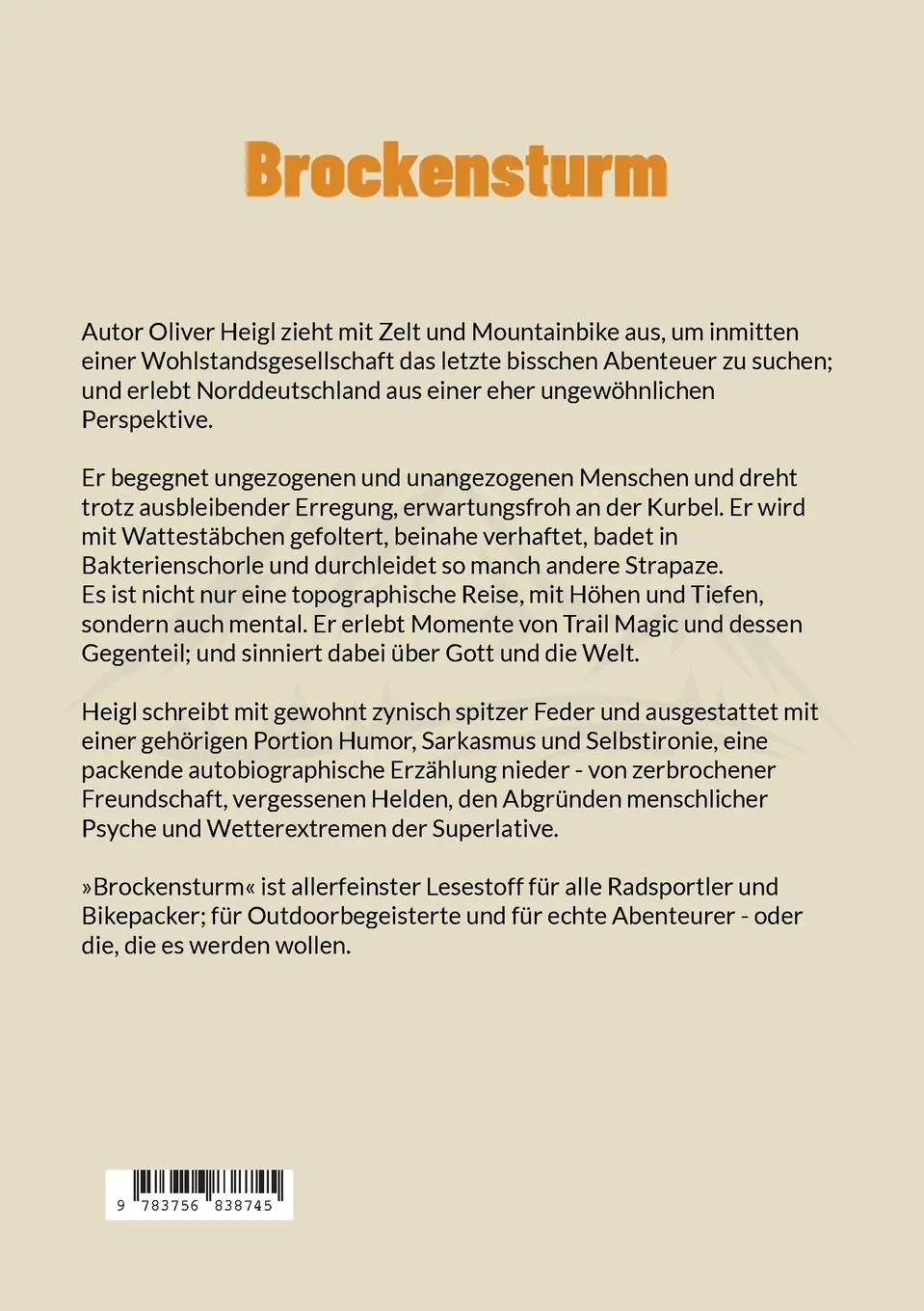 Rückseite: 9783756838745 | Brockensturm | Das etwas andere Bikepacking-Abenteuer | Oliver Heigl