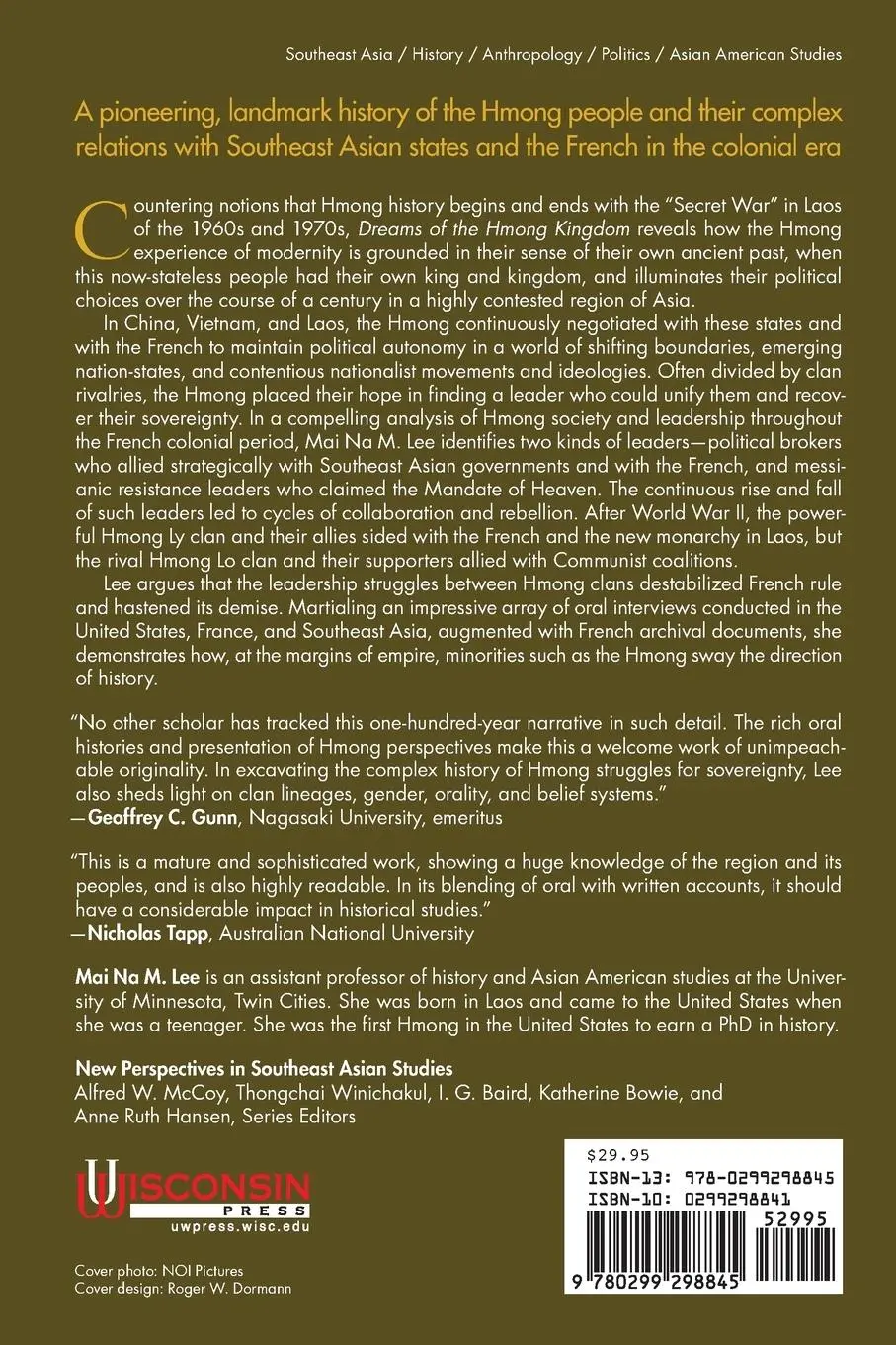 Rückseite: 9780299298845 | Dreams of the Hmong Kingdom | Mai Na M Lee | Taschenbuch | Englisch