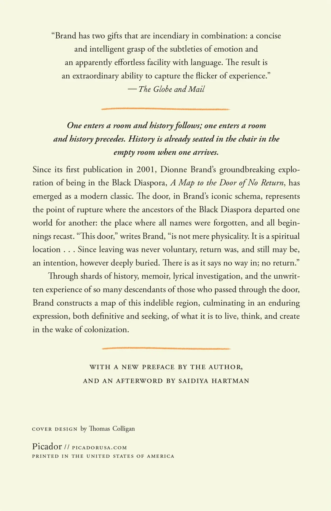 Rückseite: 9781250348845 | A Map to the Door of No Return | Notes to Belonging | Dionne Brand