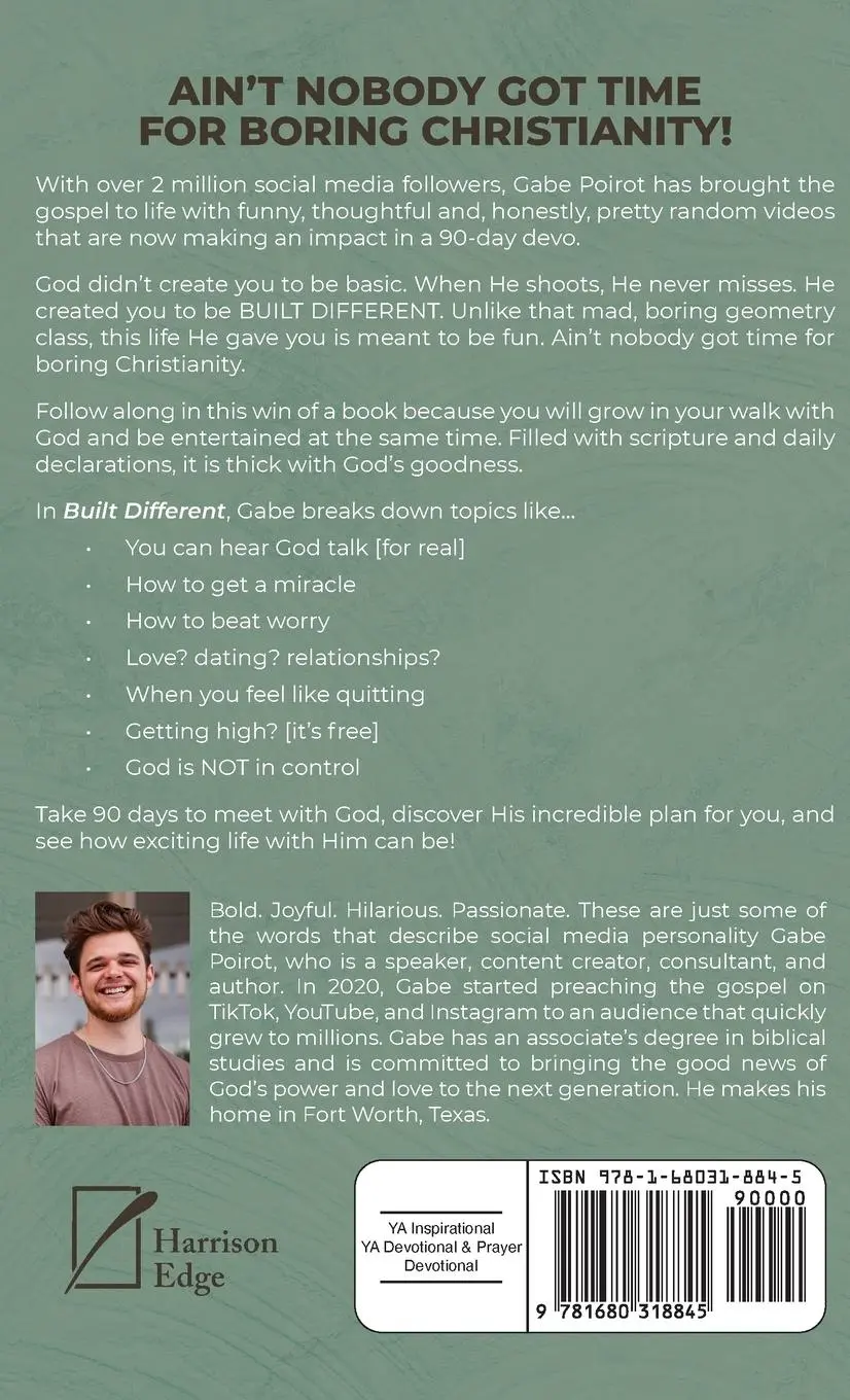 Rückseite: 9781680318845 | Built Different | 90 Days to Becoming all God Wants You to Be | Poirot
