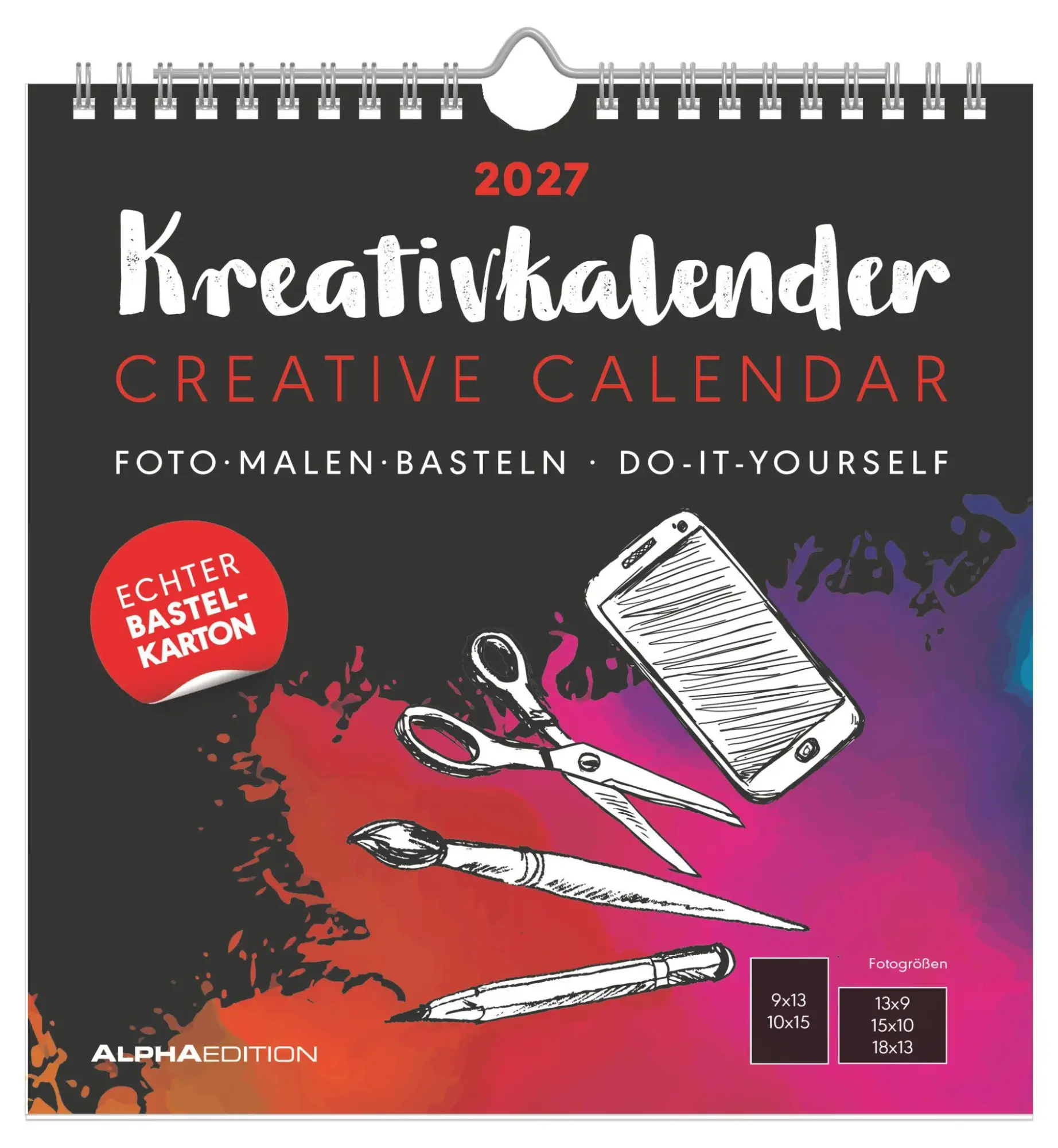 Cover: 4069095018945 | Kreativkalender M schwarz 2027 | Neumann Verlage GmbH &amp; Co KG | 14 S.