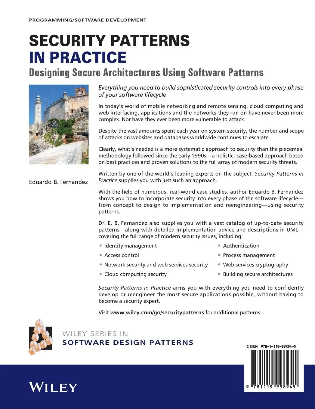 Rückseite: 9781119998945 | Security Patterns in Practice | Eduardo Fernandez-Buglioni | Buch | XV