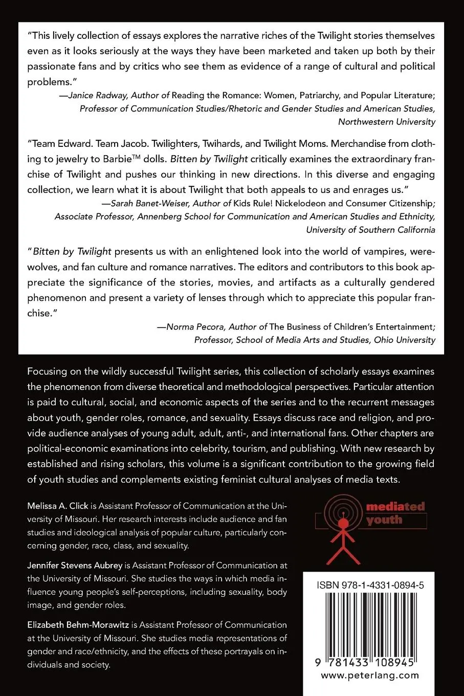 Rückseite: 9781433108945 | Bitten by Twilight | Youth Culture, Media, and the Vampire Franchise