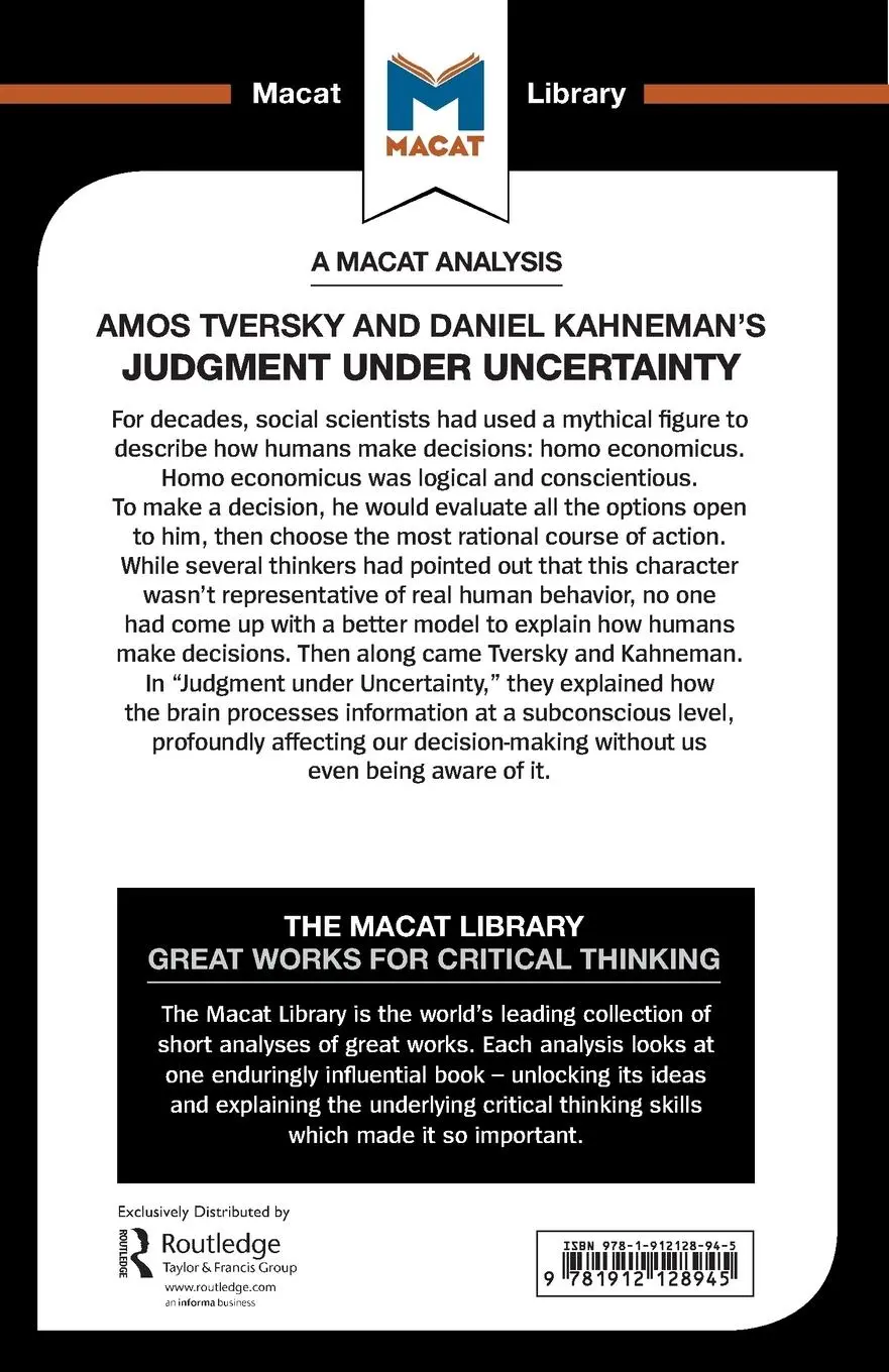 Rückseite: 9781912128945 | An Analysis of Amos Tversky and Daniel Kahneman's Judgment under...