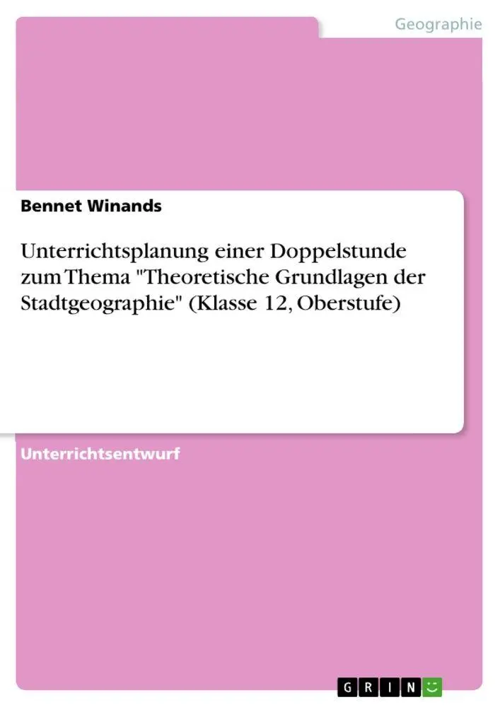 Cover: 9783346958945 | Unterrichtsplanung einer Doppelstunde zum Thema "Theoretische...