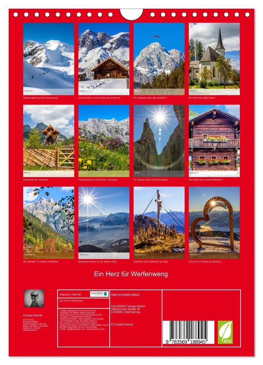 Bild: 9783569188945 | Ein Herz für Werfenweng (Wandkalender 2027 DIN A4 hoch), CALVENDO...
