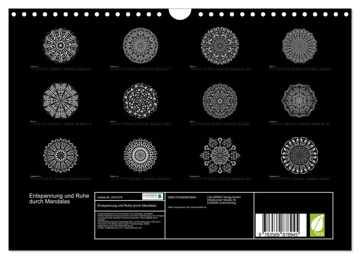 Bild: 9783569878945 | Entspannung und Ruhe durch Mandalas (Wandkalender 2027 DIN A4...