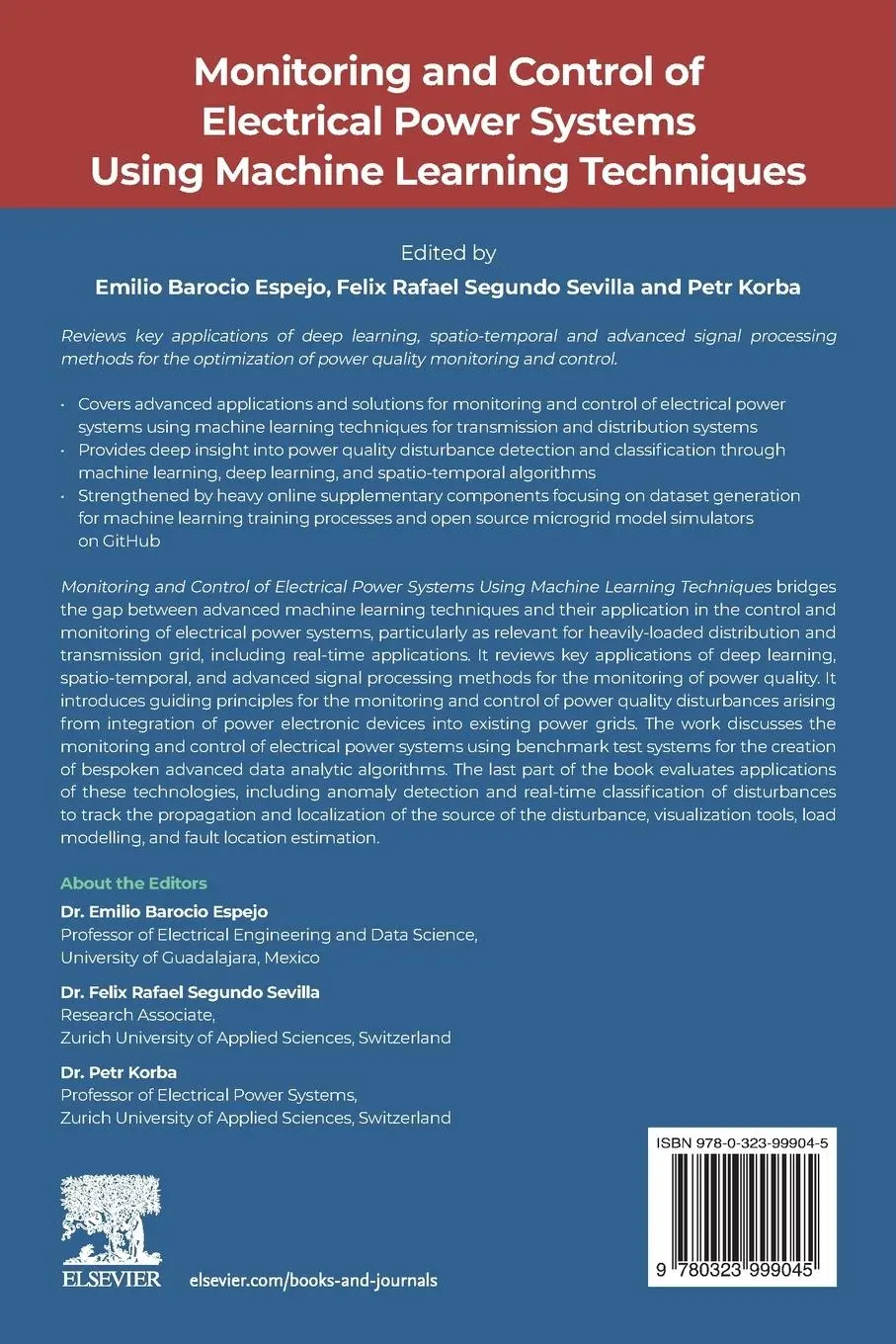 Rückseite: 9780323999045 | Monitoring and Control of Electrical Power Systems using Machine...