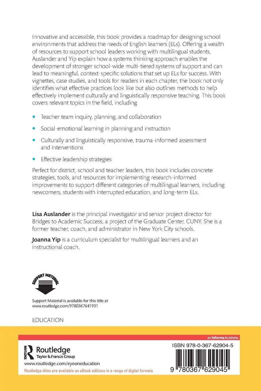Rückseite: 9780367629045 | School-wide Systems for Multilingual Learner Success | Taschenbuch