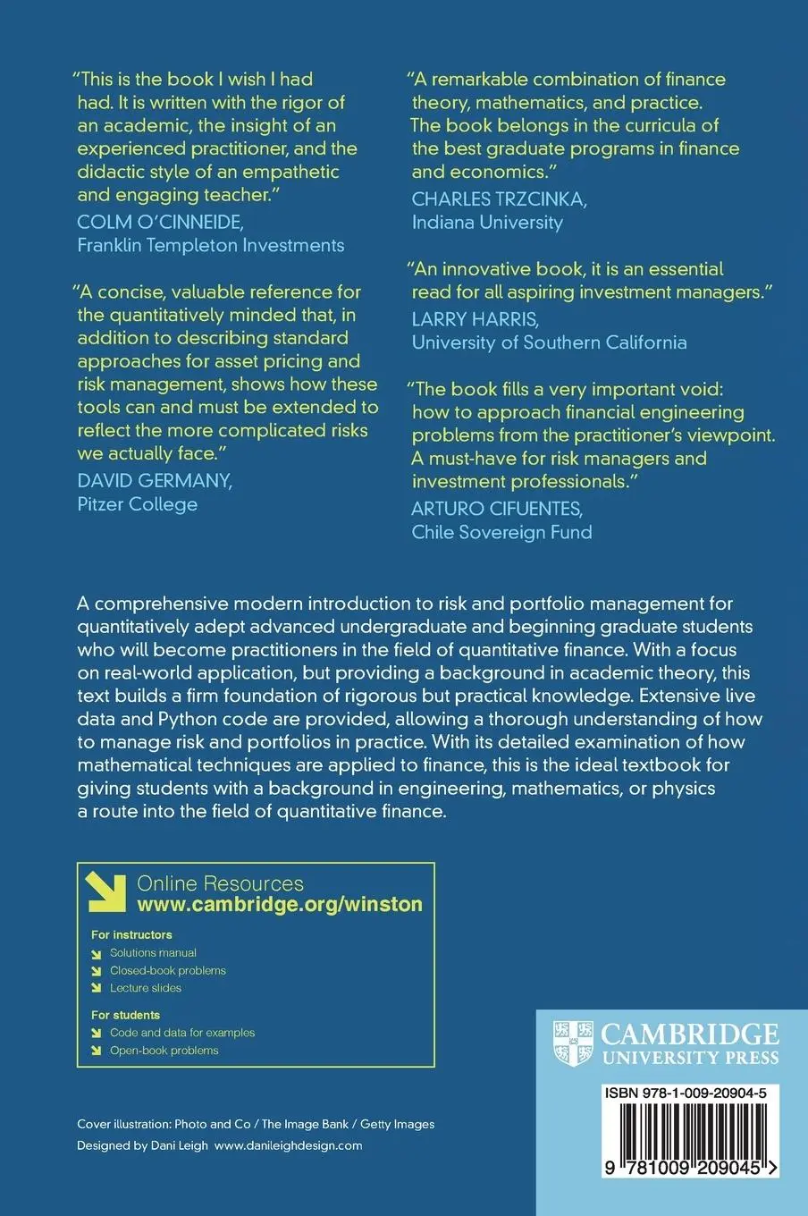 Rückseite: 9781009209045 | Quantitative Risk and Portfolio Management | Theory and Practice