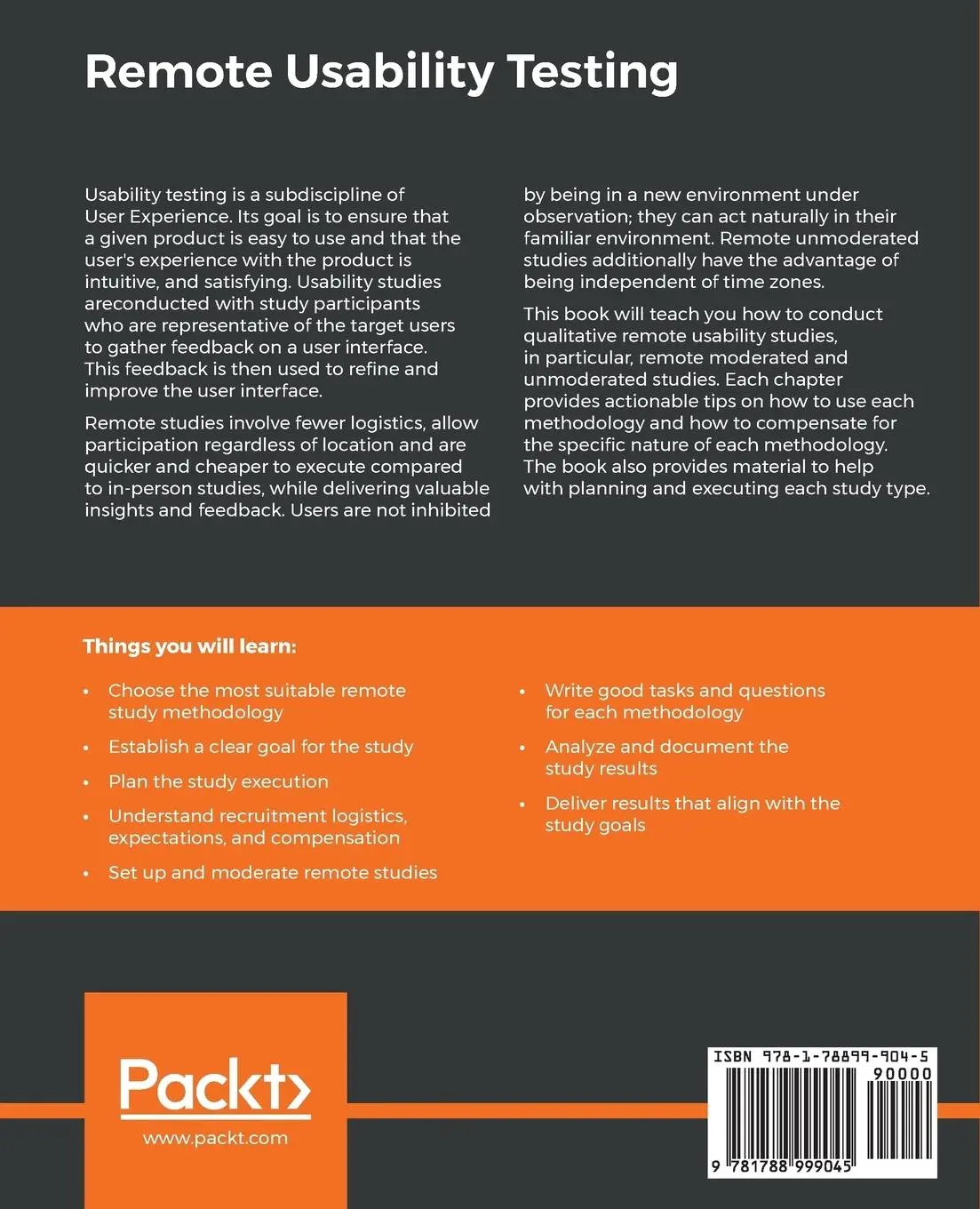 Rückseite: 9781788999045 | Remote Usability Testing | Inge de Bleecker (u. a.) | Taschenbuch