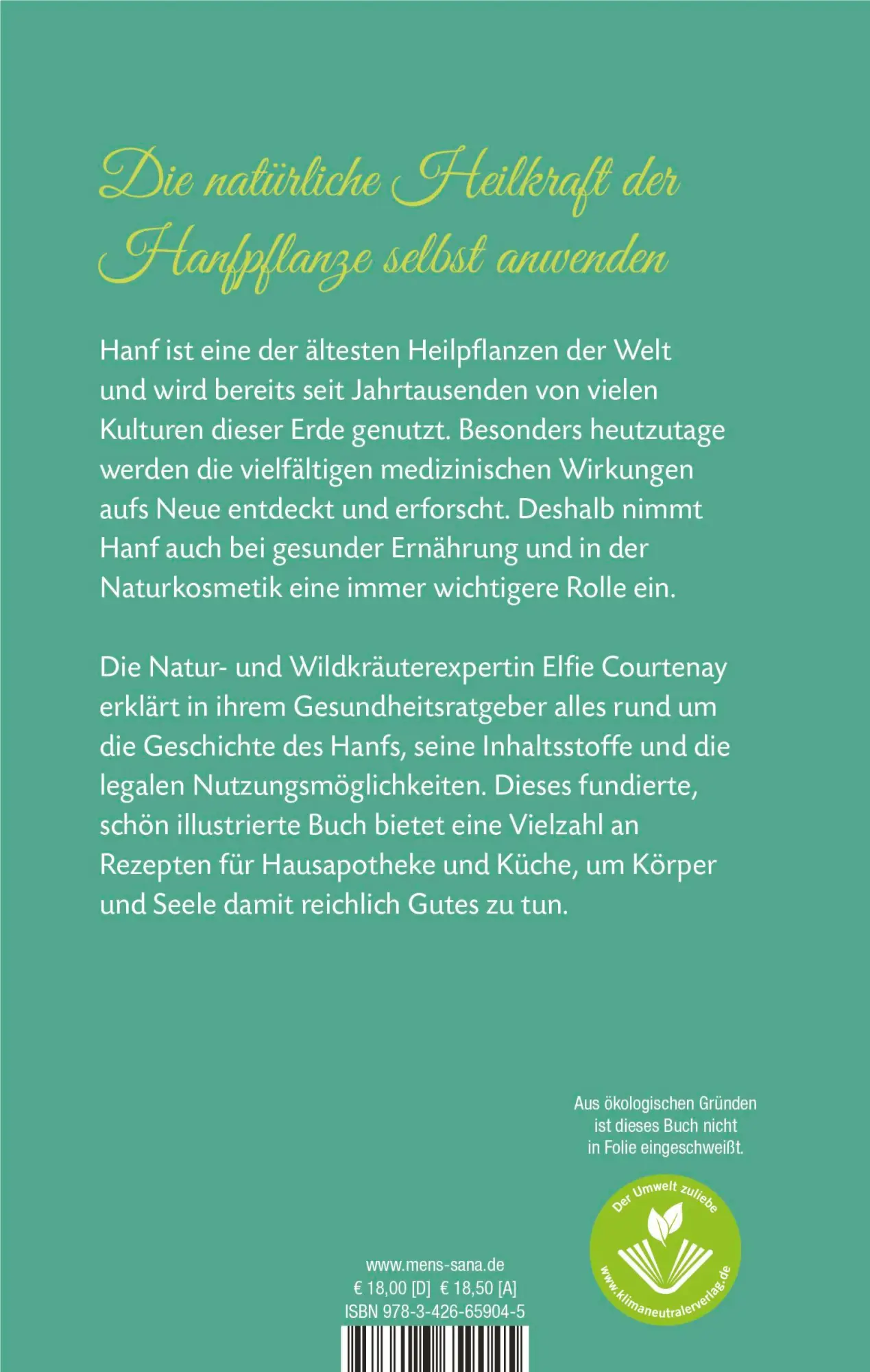 Rückseite: 9783426659045 | Die Hanf-Apotheke | Elfie Courtenay | Buch | 224 S. | Deutsch | 2022
