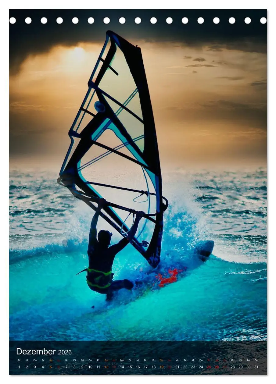Bild: 9783516369045 | Windsurfing - Wind und Wellen (Tischkalender 2026 DIN A5 hoch),...