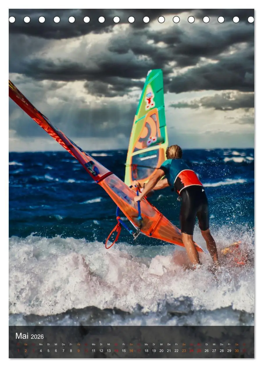 Bild: 9783516369045 | Windsurfing - Wind und Wellen (Tischkalender 2026 DIN A5 hoch),...