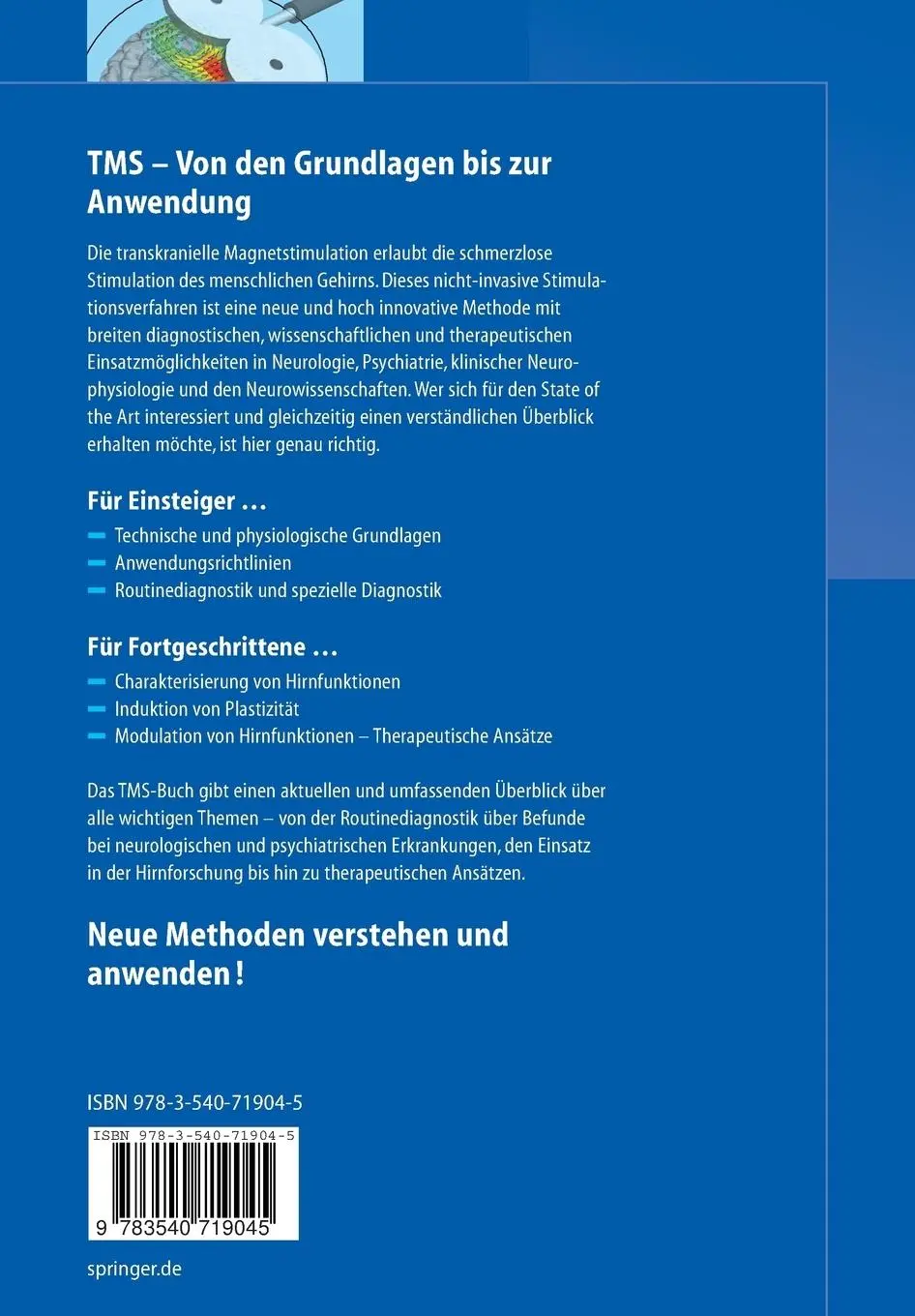 Rückseite: 9783540719045 | Das TMS-Buch | Handbuch der transkraniellen Magnetstimulation | Buch