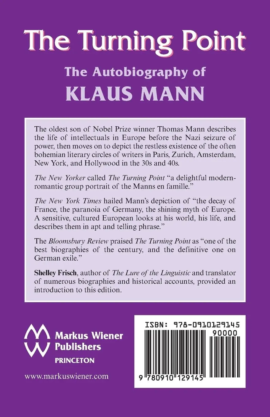 Rückseite: 9780910129145 | The Turning Point | Klaus Mann | Taschenbuch | Kartoniert / Broschiert